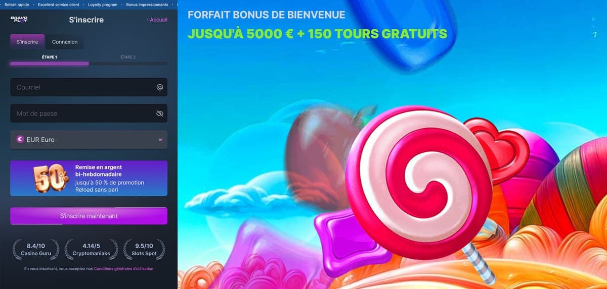 Inscription BravoPlay Casino