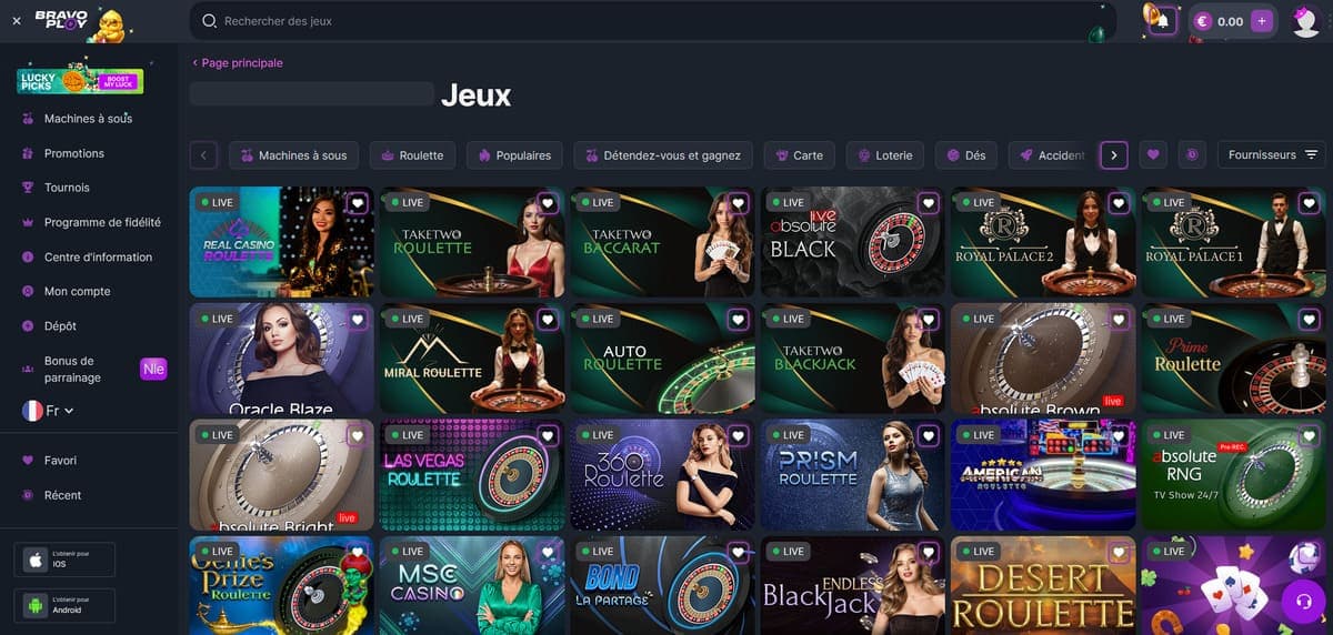 Live BravoPlay Casino