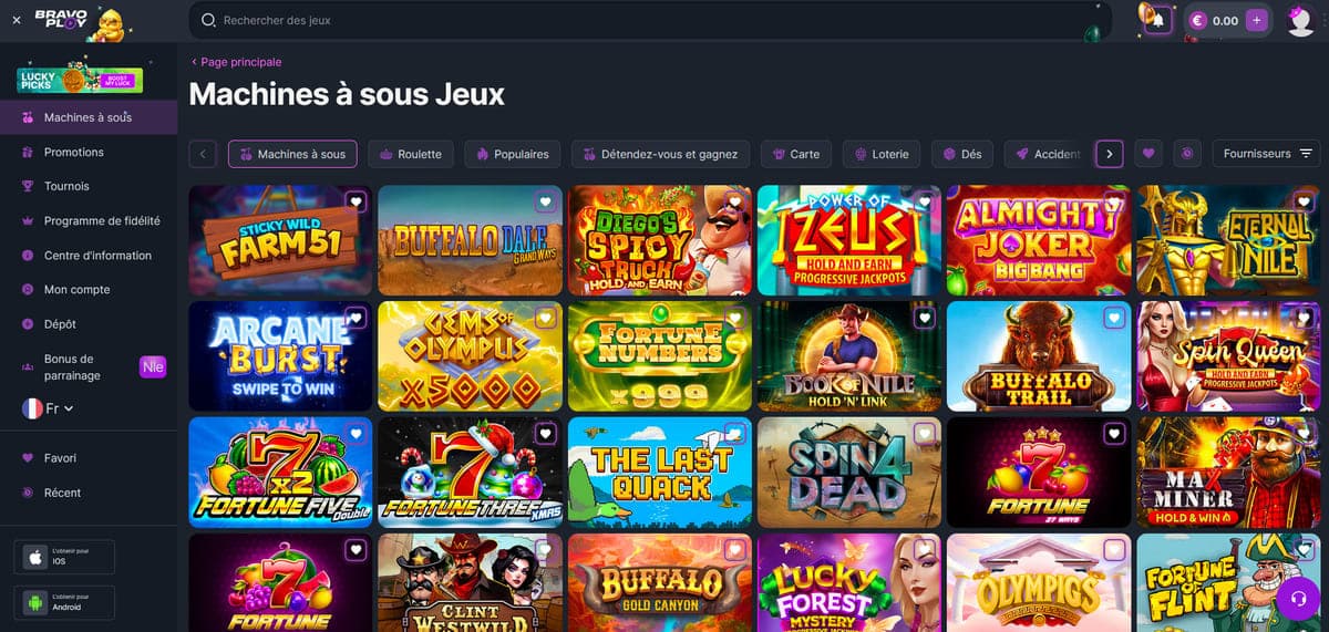 Machines à sous BravoPlay Casino