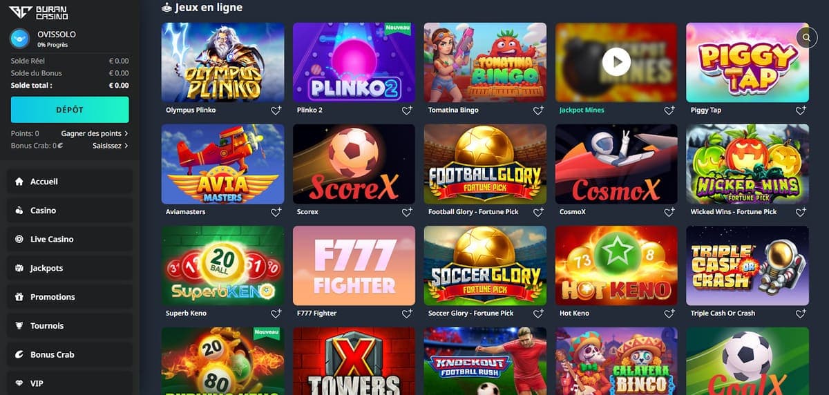jeux en ligne Buran Casino
