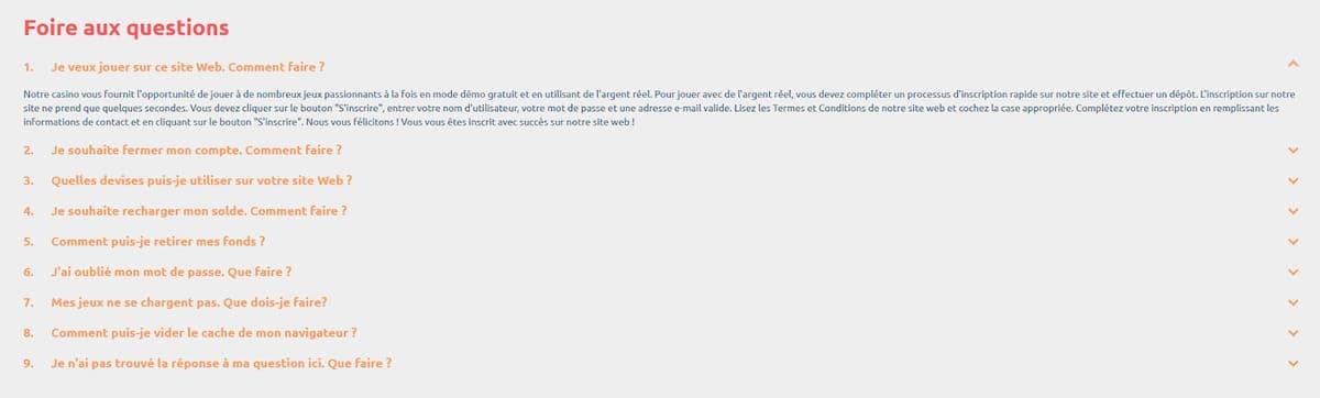 FAQ Cadoola Casino