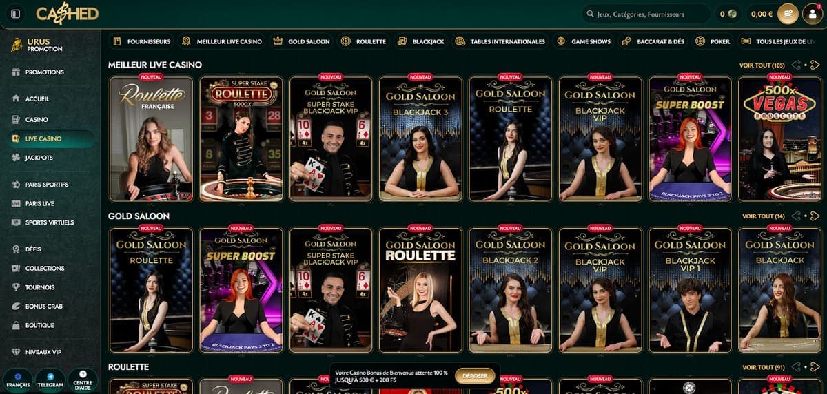 Live Cashed Casino