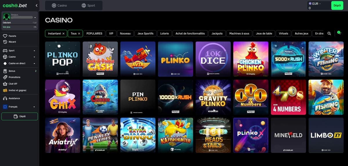 Instantanés Cashobet Casino