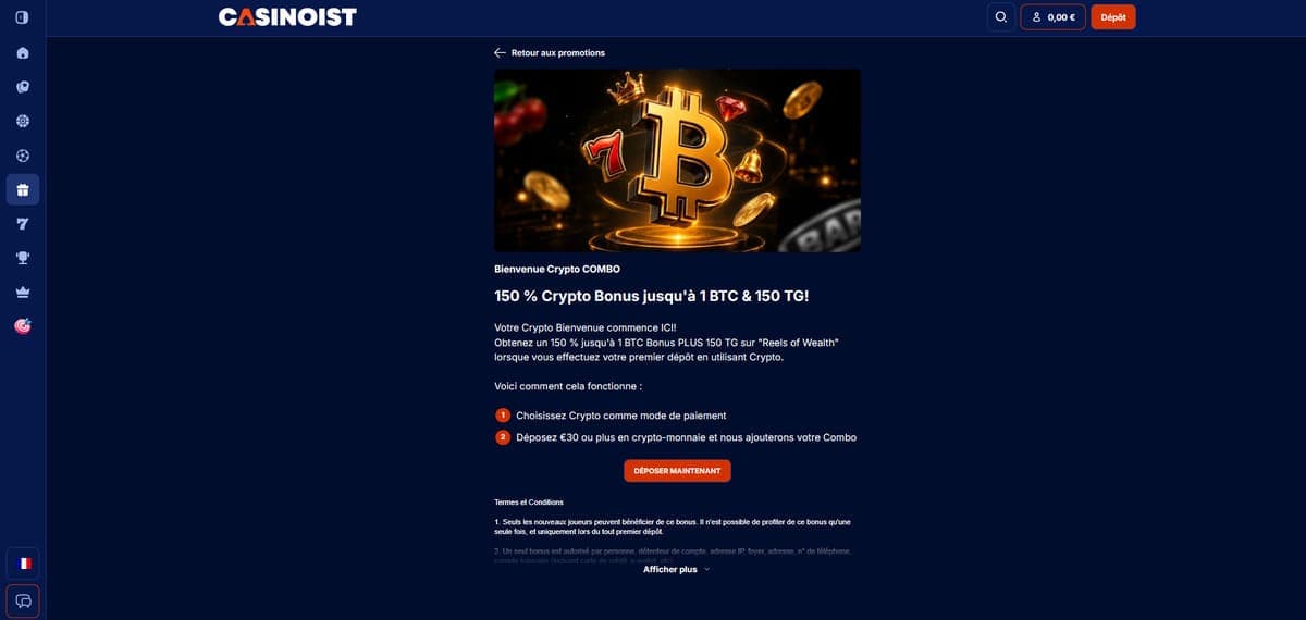 Bonus crypto Casinoist Casino