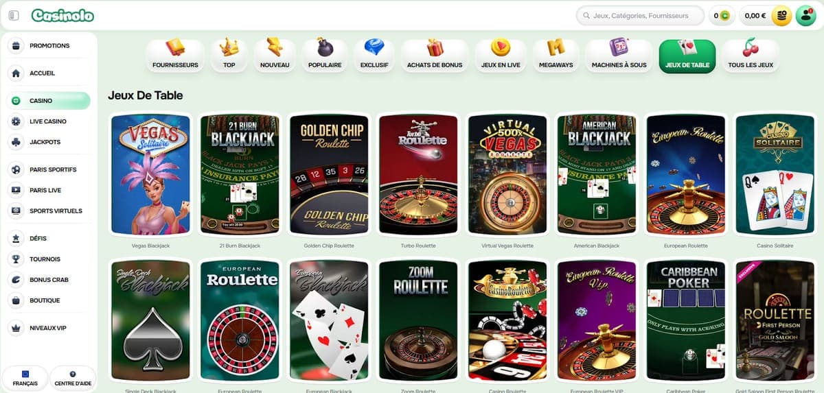 Jeux de table Casinolo