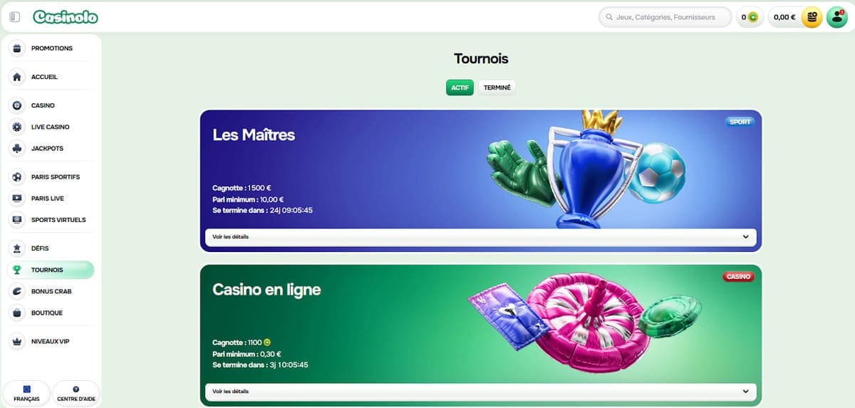Tournois Casinolo