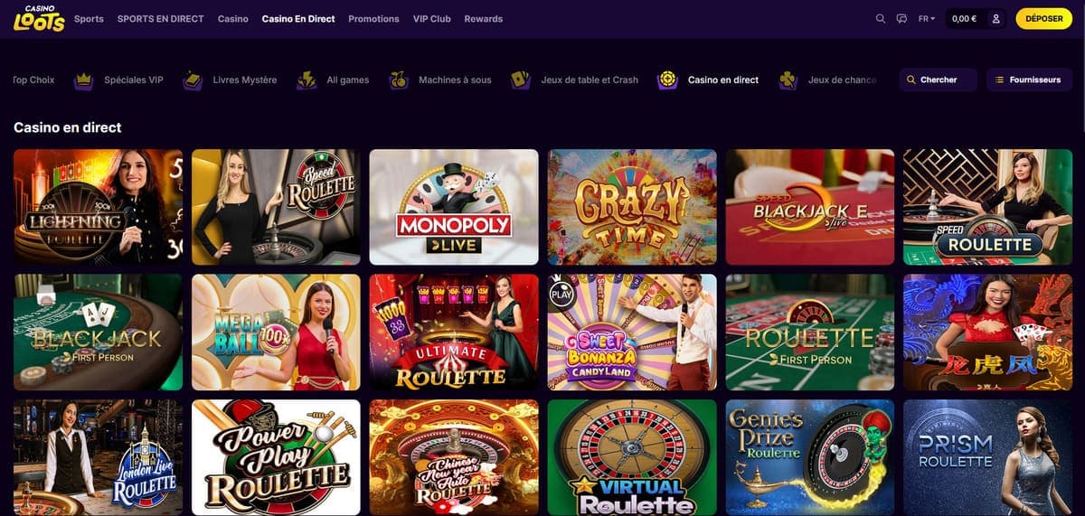 Live CasinoLoots Casino