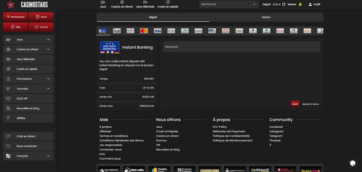 Dépôt Casinostars Casino