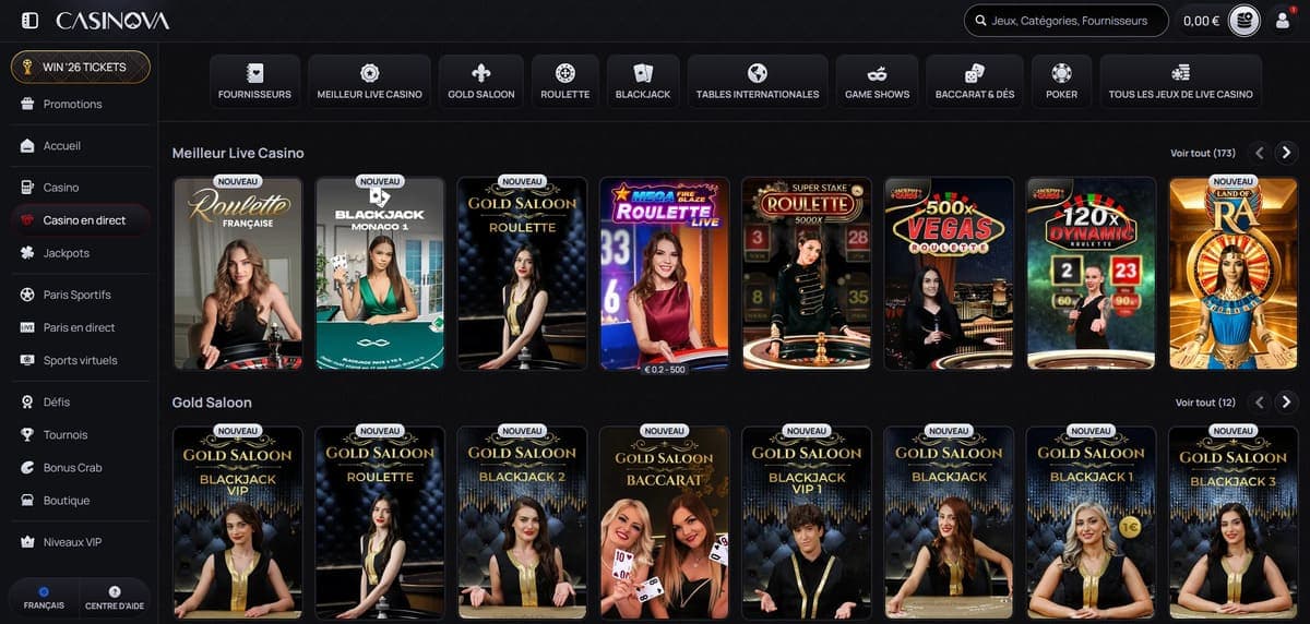 Live Casinova Casino