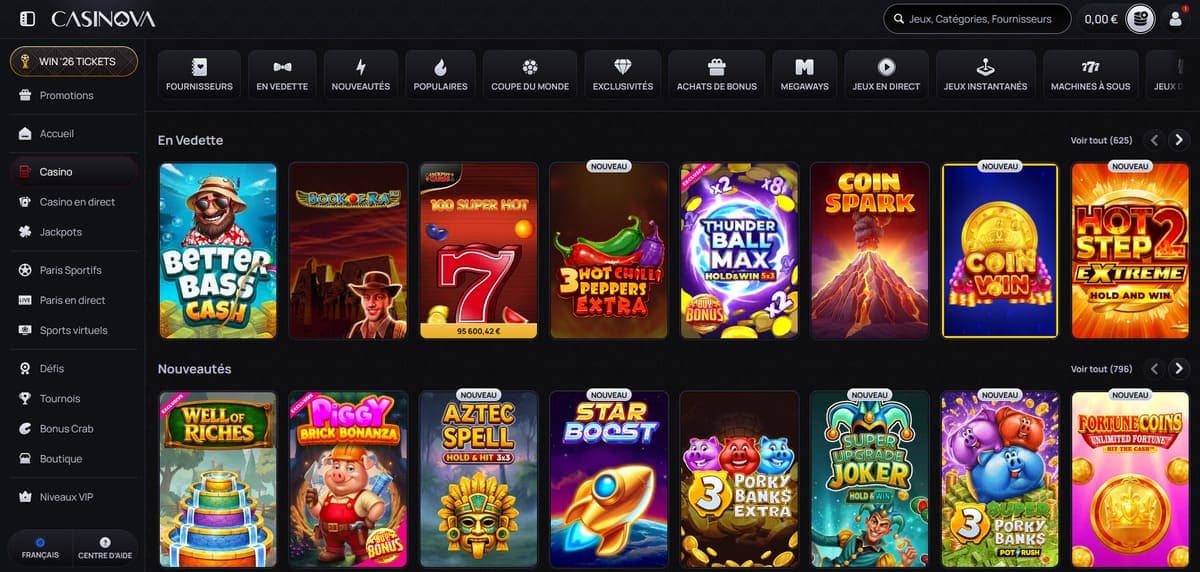 Section casino Casinova Casino