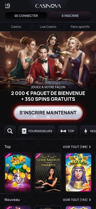 Casinova Casino application