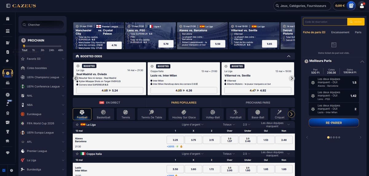 Bookmaker Cazeus Casino