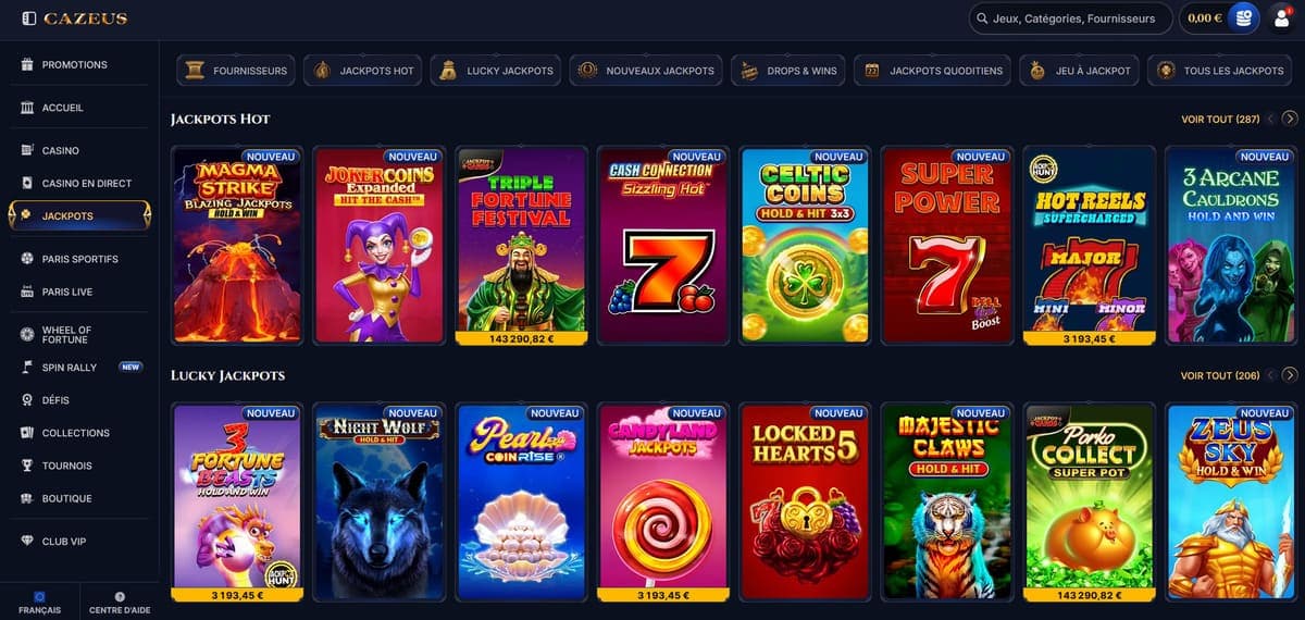 Jackpot Cazeus Casino