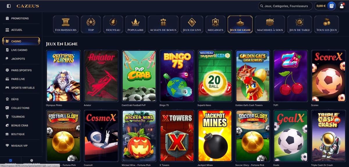 Jeux en ligne Cazeus