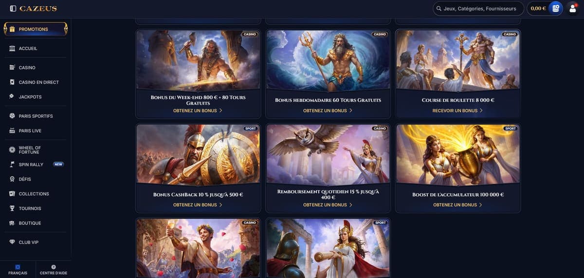 Promos Cazeus Casino