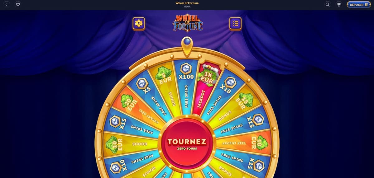 Roue fortune Cazeus Casino