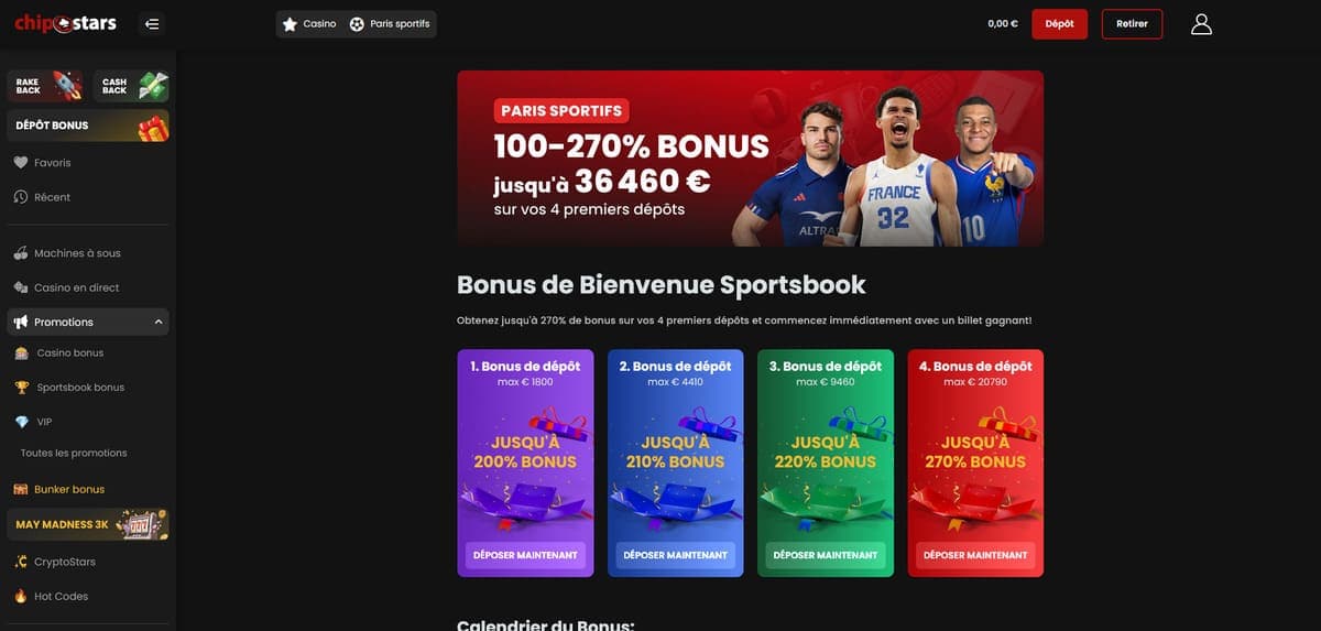 Cadeau sportif ChipStars Casino