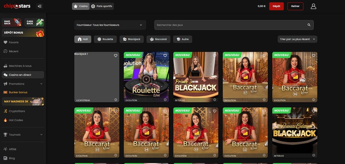 Live ChipStars Casino