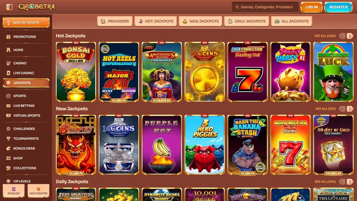 Jackpots Cleobetra Casino