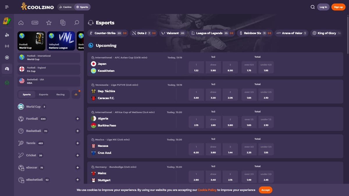 Esport Coolzino Casino