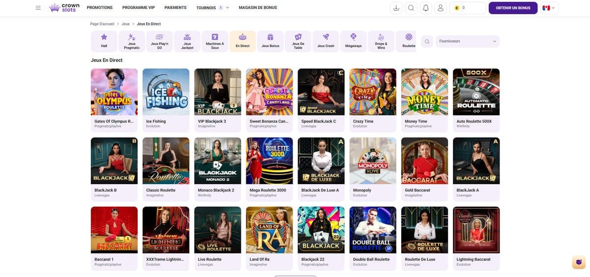 Live CrownSlots Casino