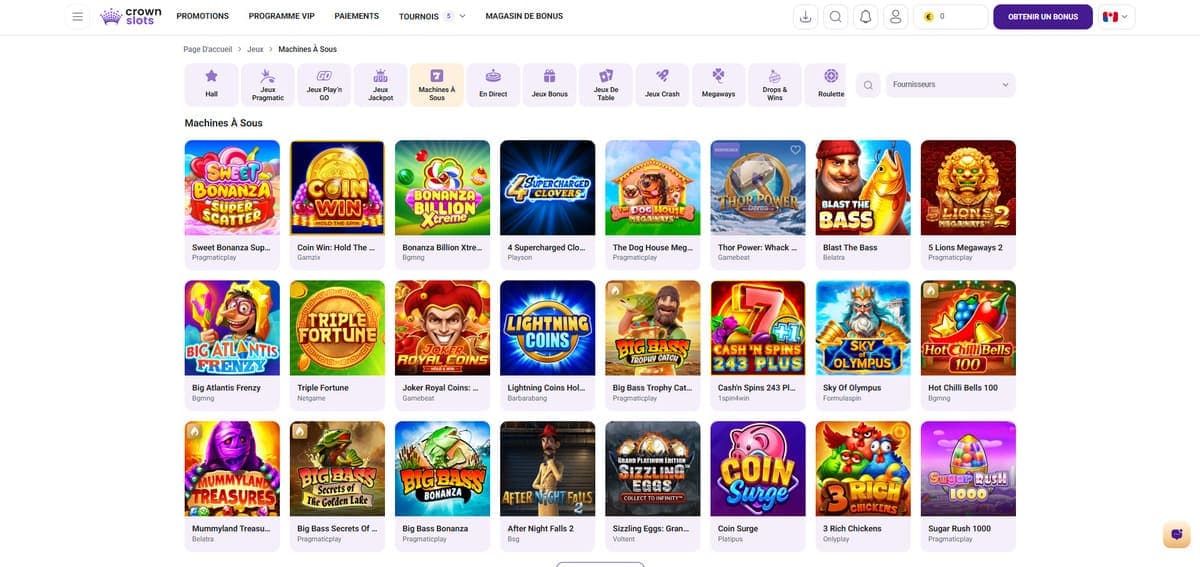 Machines à sous CrownSlots Casino
