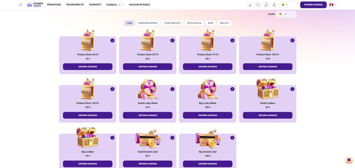 Magasin CrownSlots Casino