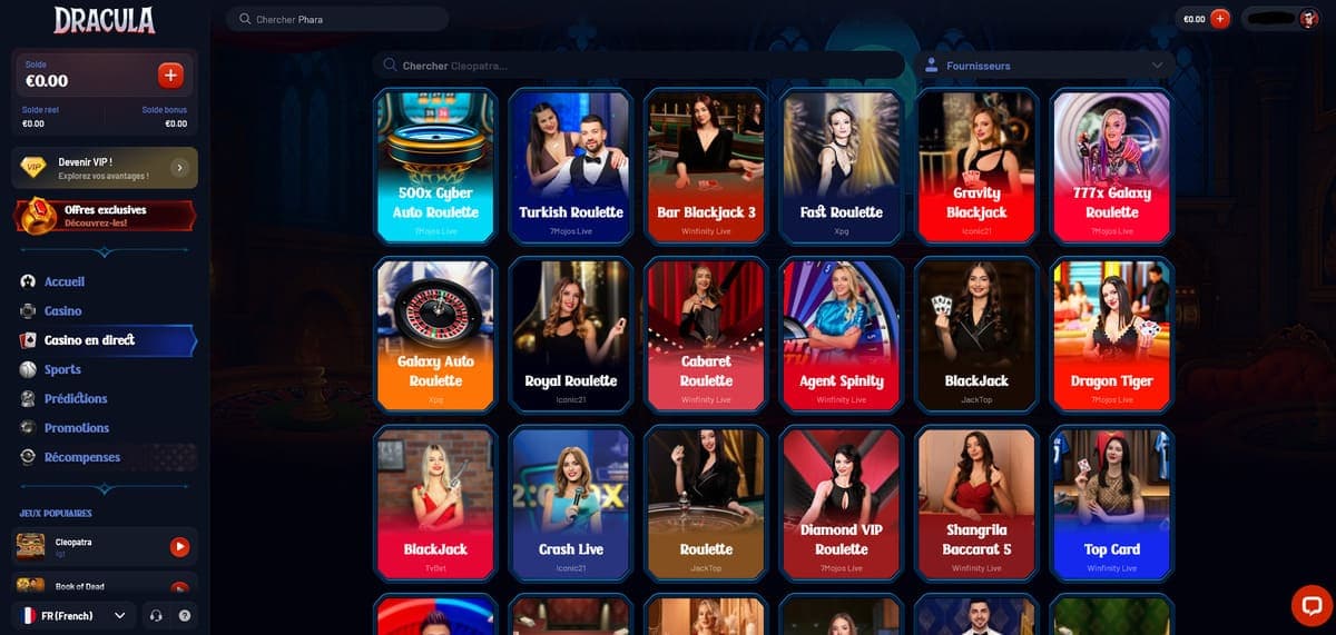 Live Dracula Casino