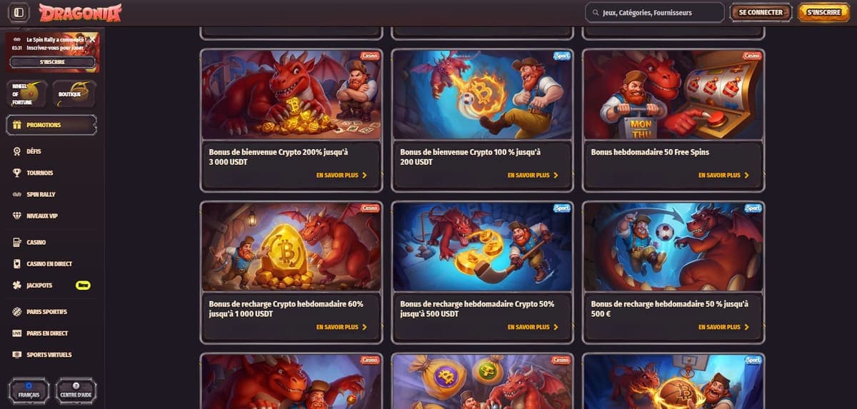 Promotions Dragonia Casino