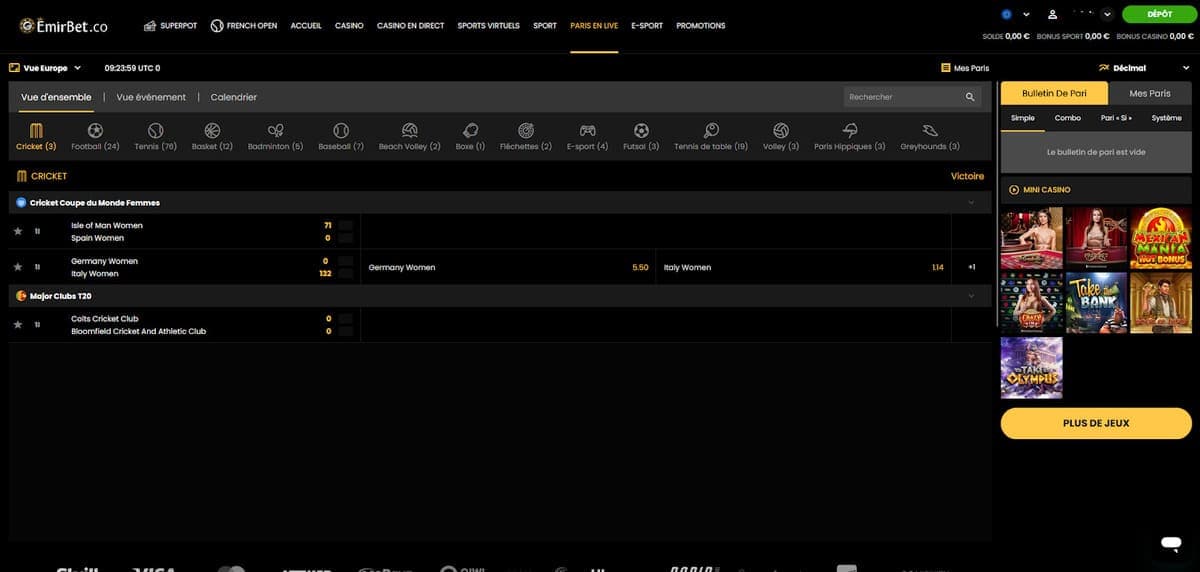 Paris en direct Emirbet Casino