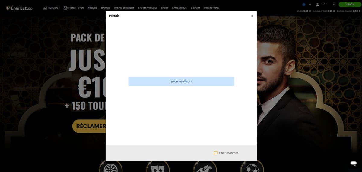 Retrait Emirbet Casino