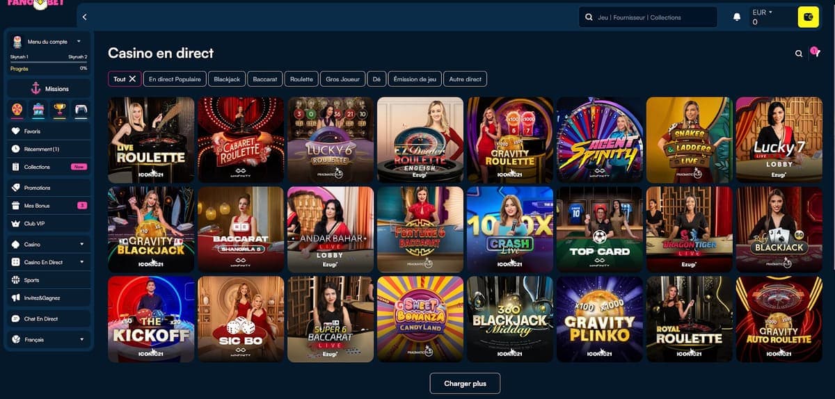 Casino en direct Fanobet Casino