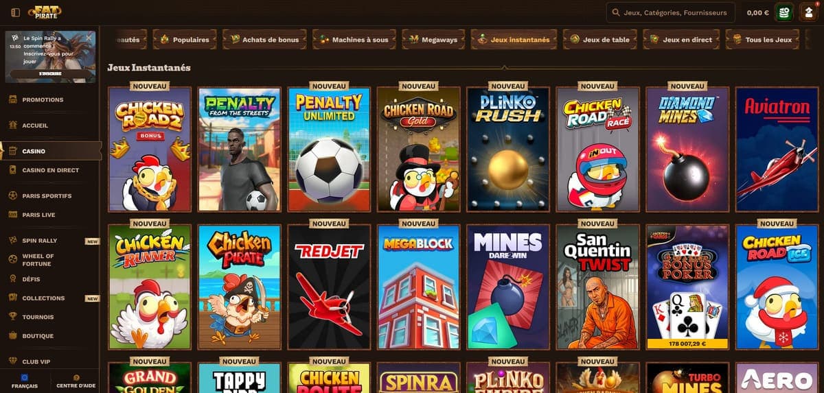 Instantanés FatPirate Casino
