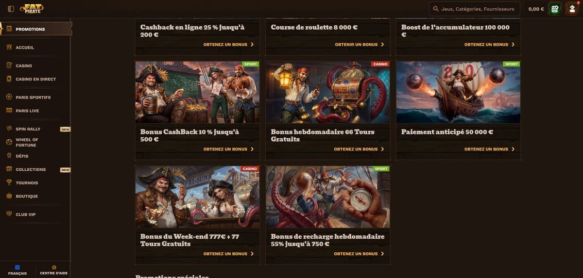 Promos FatPirate Casino