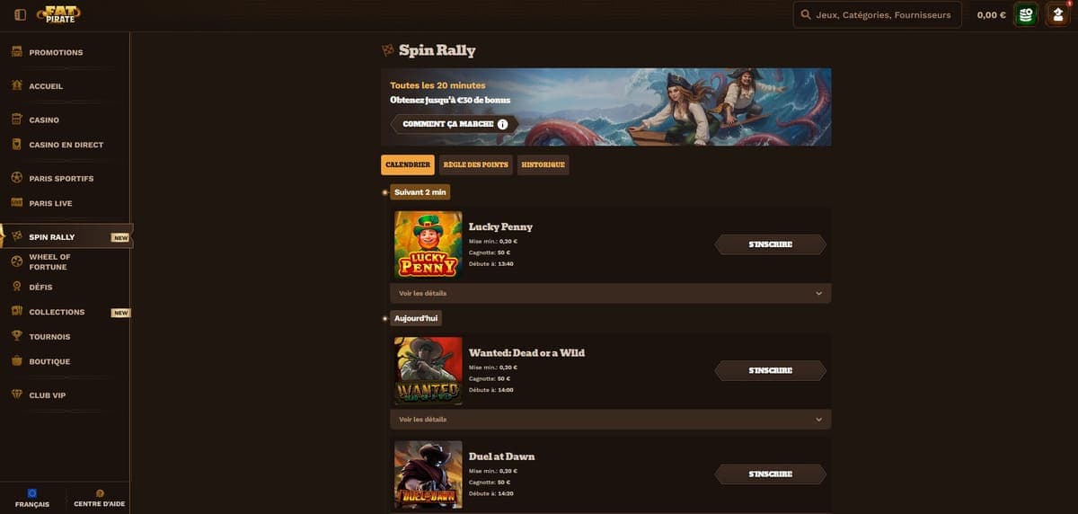 Spin rally FatPirate Casino