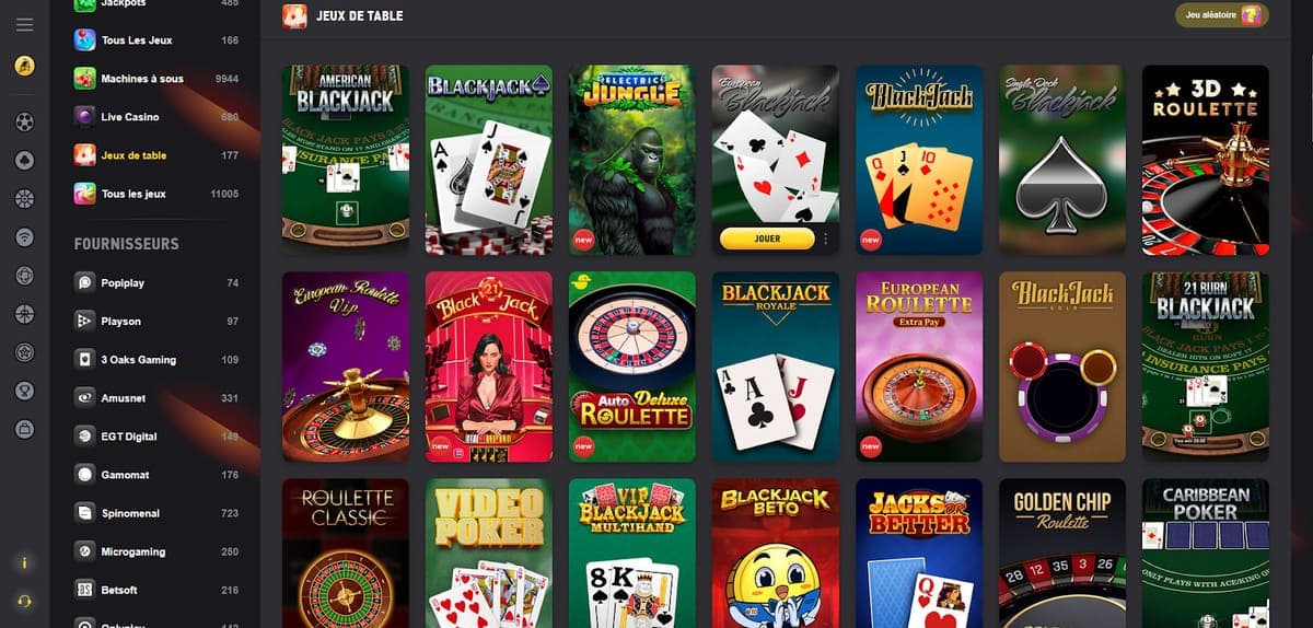 Jeux de table Fezbet Casino