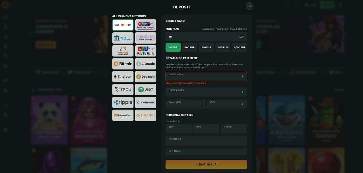 Dépôt FoxSlots Casino