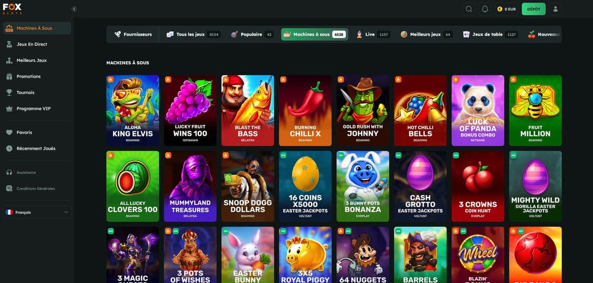Machines à sous FoxSlots Casino
