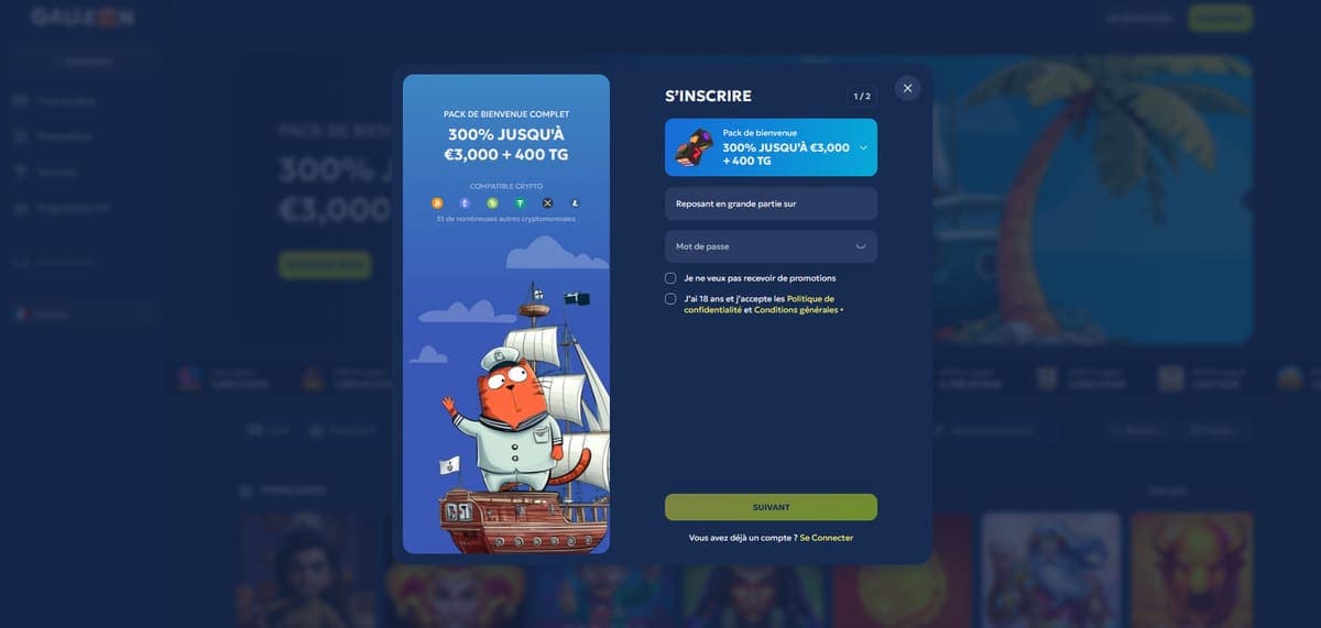 Inscription Galleon Casino