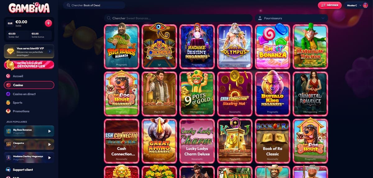 Machines à sous Gambiva Casino