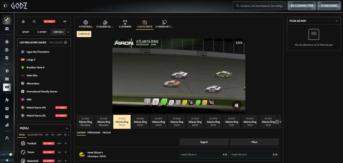 Sports virtuels Godz Casino