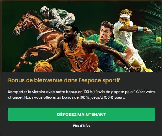 Bonus bienvenue sport GoldenPlay Casino