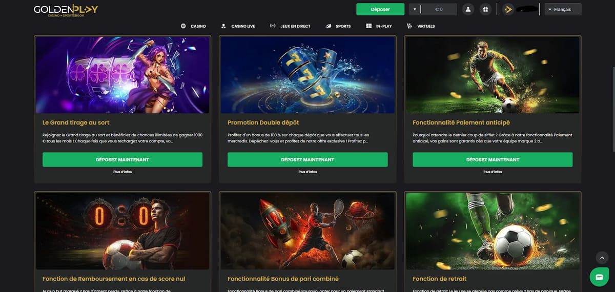 Promotions GoldenPlay Casino