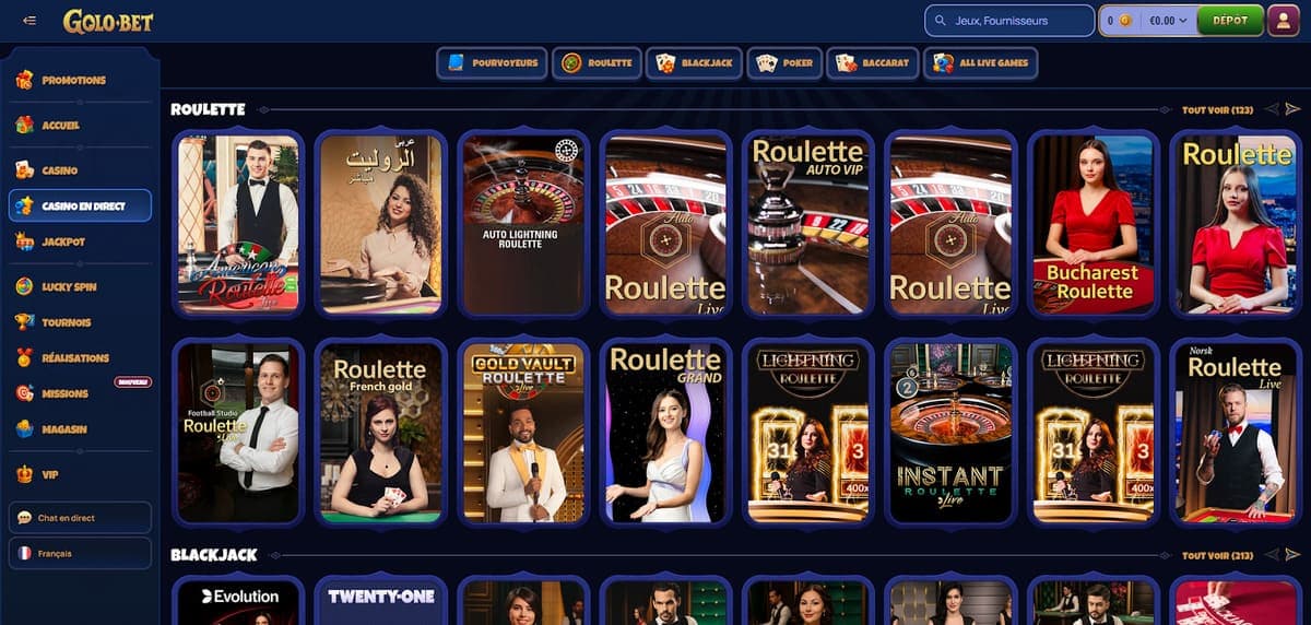 Casino live Golobet Casino