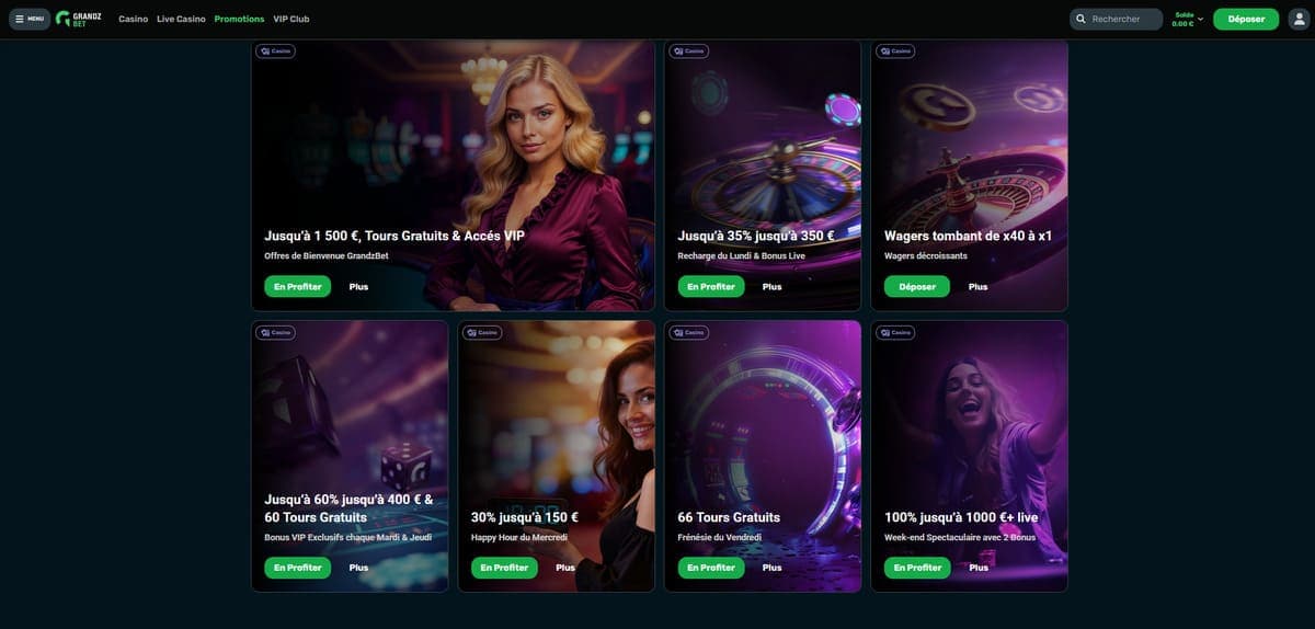Semaine bonus GrandZ Bet Casino