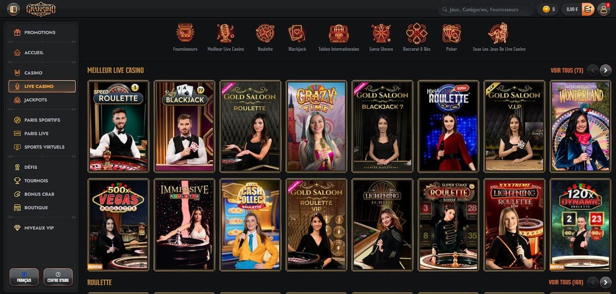 Live casino Gransino Casino