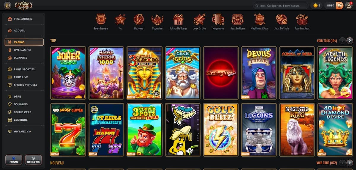 Machines à sous Gransino Casino