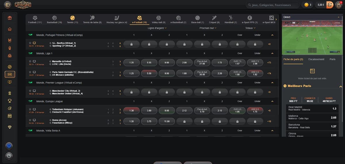 Paris live Gransino Casino