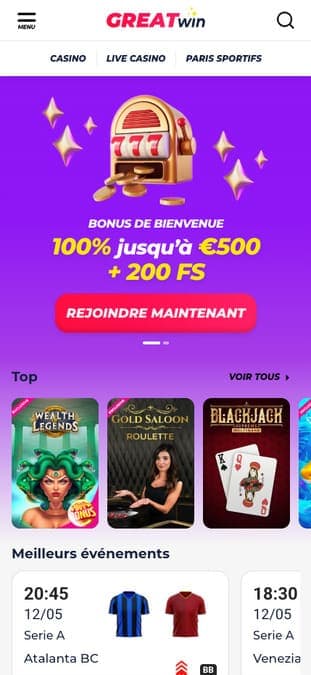 GreatWin casino application