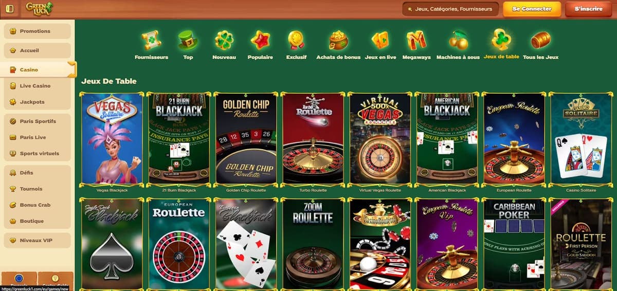 Jeux de table GreenLuck Casino